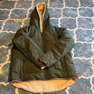 Tees2UrDoor Olive Sherpa Lined Woman’s Coat, XL